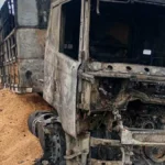 Carreta com soja explode em rodovia de MS e motorista sai ileso